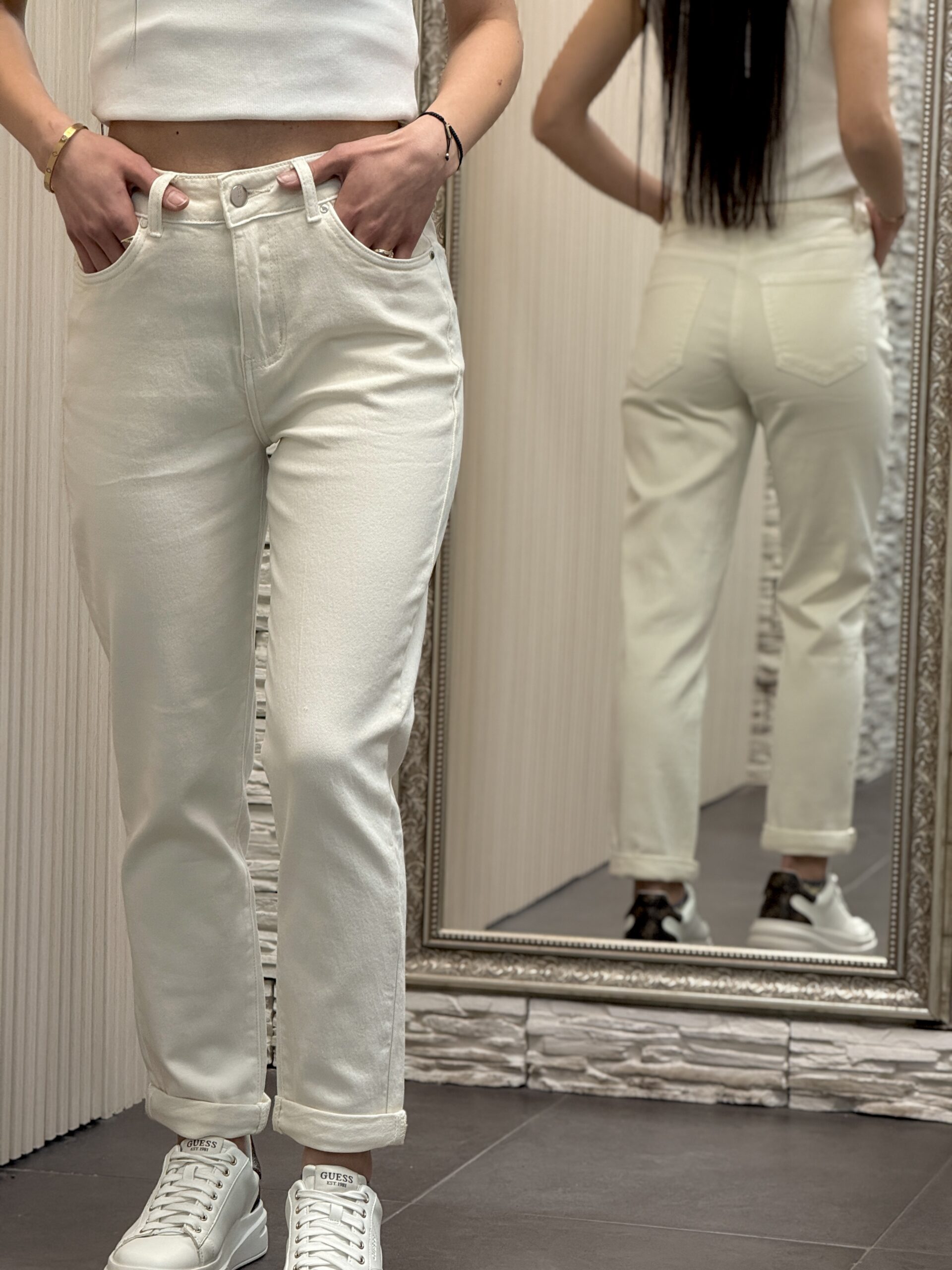 ДЪНКИ MOM FIT В ЦВЯТ ЕКРЮ - Изображение 2