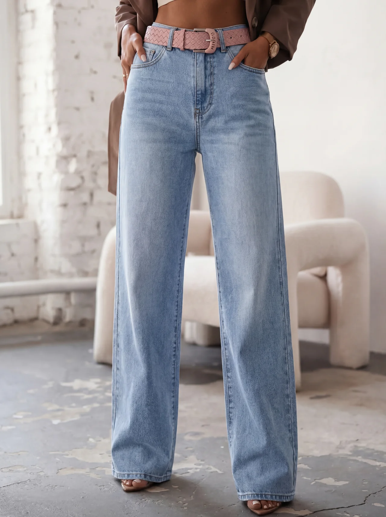 ДЪНКИ WIDE LEG СВЕТЪЛ ДЕНИМ